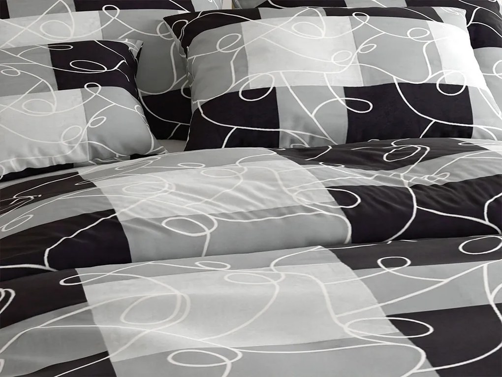 Lenjerie de pat din bumbac SQUARES BLEND gri Dimensiune lenjerie de pat: 70 x 90 cm | 140 x 200 cm