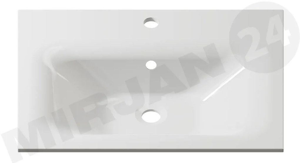 Mobilier baie Mendana (Alb + lucios Alb) (cu chiuvetă) (cu iluminat LED). 1103993