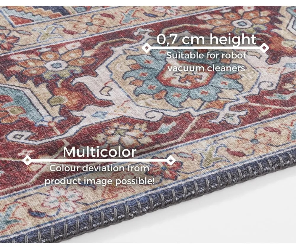 Covor Nouristan Sylla, 120 x 160 cm, roșu - albastru închis