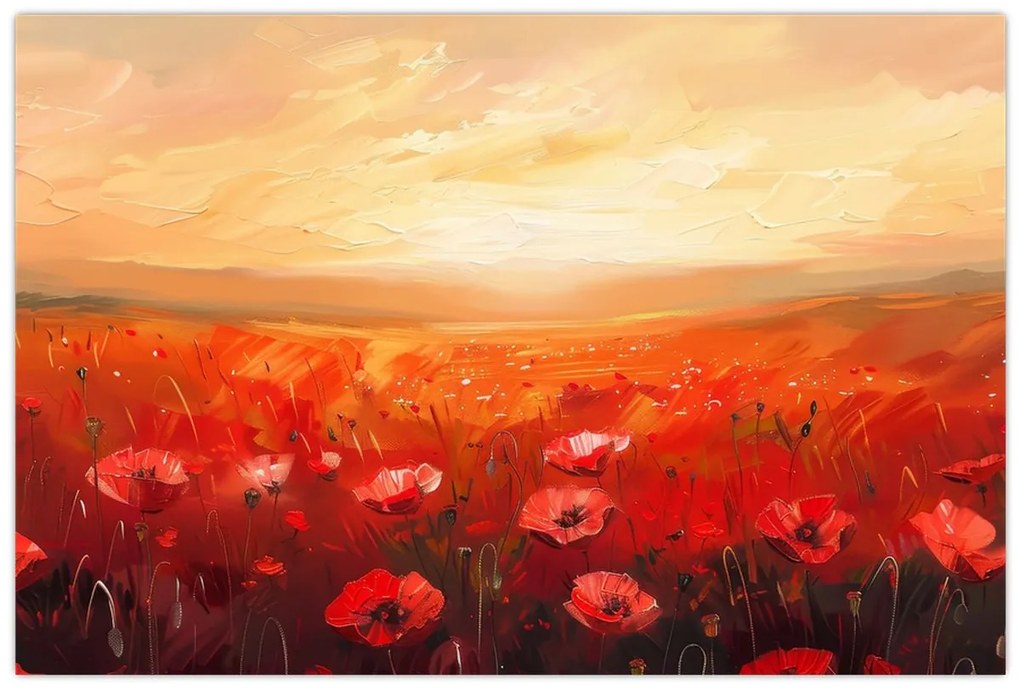 Tablou - Câmp de maci (90x60 cm)