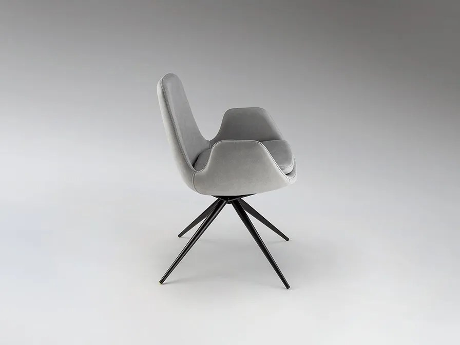 Scaun pivotant dining design elegant Zuna gri