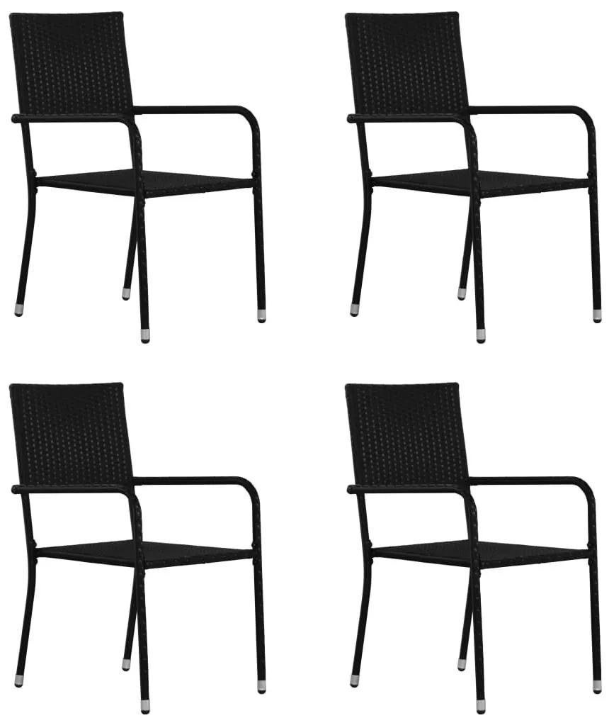 Set mobilier de gradina, 5 piese, negru