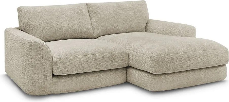 Colțar bej cu tapițerie din chenille (cu colț pe partea dreaptă/cu șezlong) Leonore – Bobochic Paris