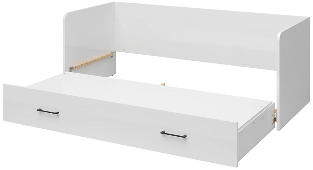 Pat de o persoană extensibil80 cm Tetrix 13 (alb lucios) (cu sp. depozitare). Promo -35%. 1098494