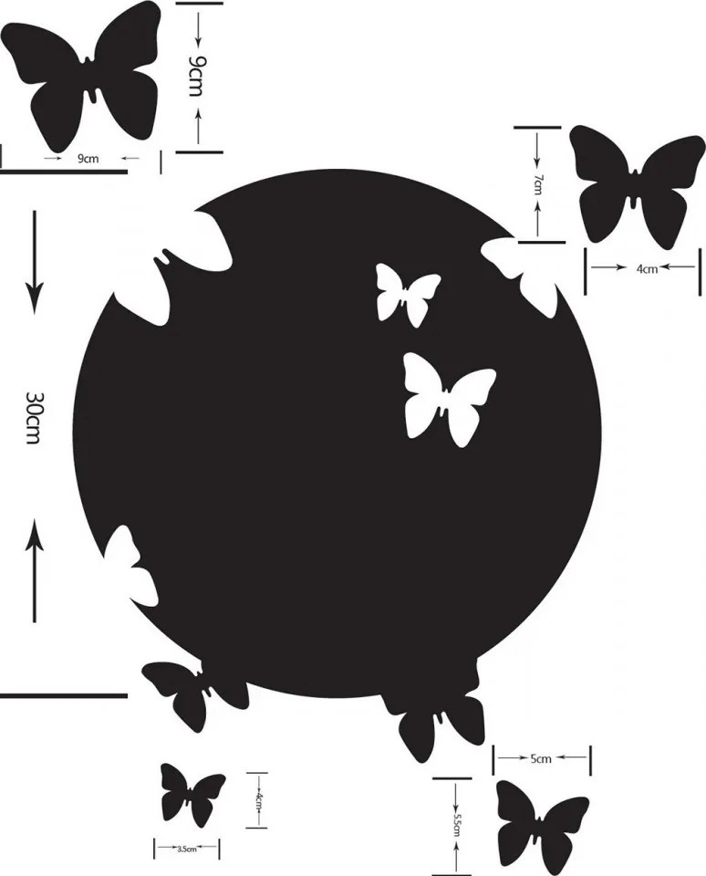 Sticker perete 3D Mirror Silver Moon