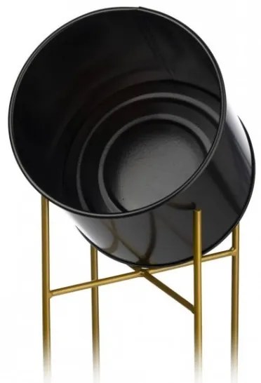 Ghiveci metalic OSLO 95x17 cm negru/auriu