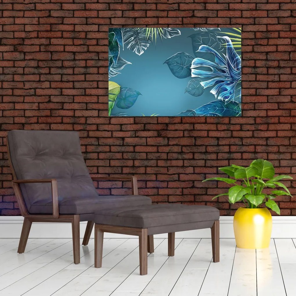 Tablou - Frunzele plantelor tropicale (90x60 cm)