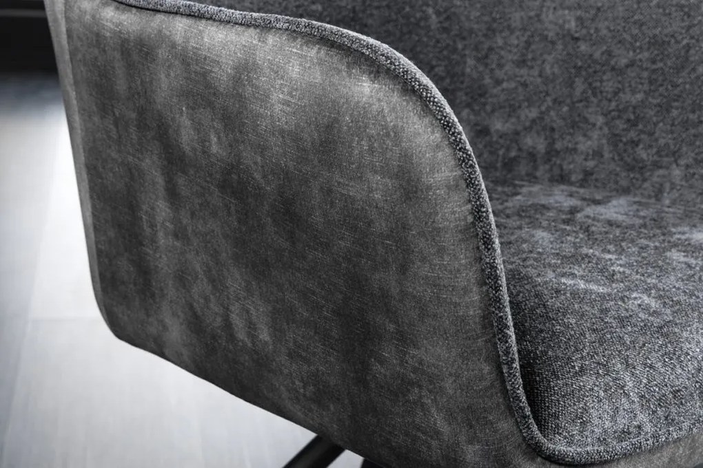 Set de 2 scaune pivotante Verona, gri inchis