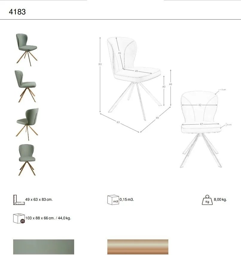 Scaun pivotant piele sintetica verde deschis Chair