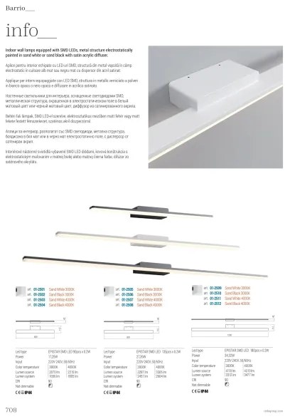 Aplică LED pentru oglindă de baie Redo 01-2512 BARRIO LED/34,32W/230V IP44 negru