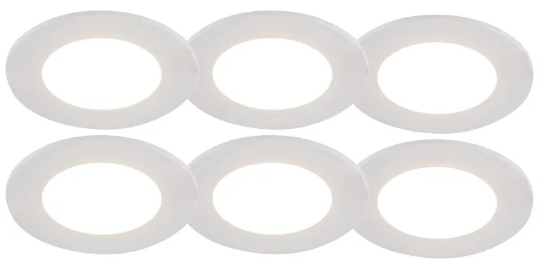 Set de 6 spoturi îngropate albe cu LED reglabil în 3 trepte IP65 - Blanca
