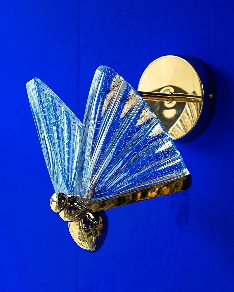 Aplica de perete LED design modern Fluture S auriu