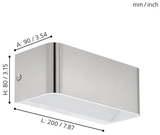 Eglo 98425 - Aplică perete LED SANIA LED/10W/230V