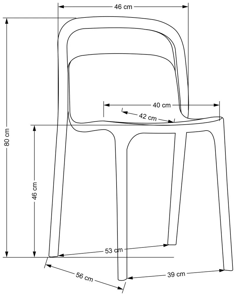 Scaun de bucaterie Lipa, negru