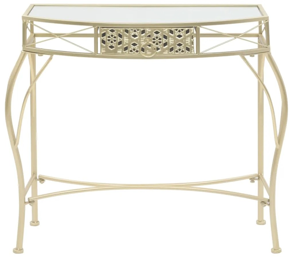 245936 vidaXL Masă laterală stil franțuzesc, auriu, 82 x 39 x 76 cm, metal
