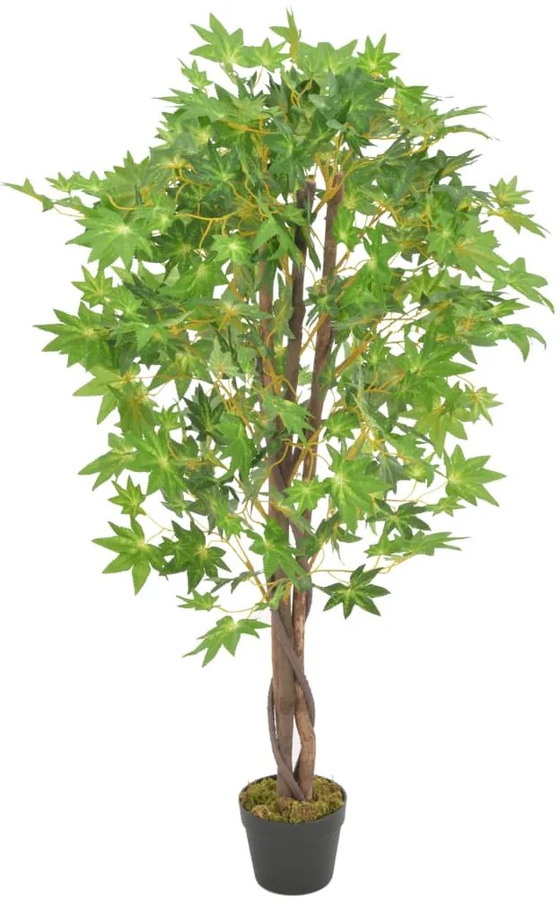 vidaXL Plantă artificială arțar cu ghiveci, verde, 120 cm