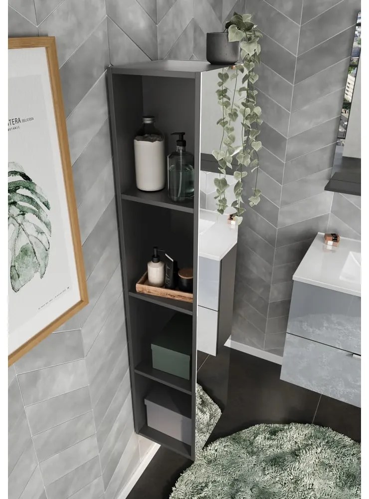 Dulap de baie gri antracit 31x144 cm Vasio – Germania