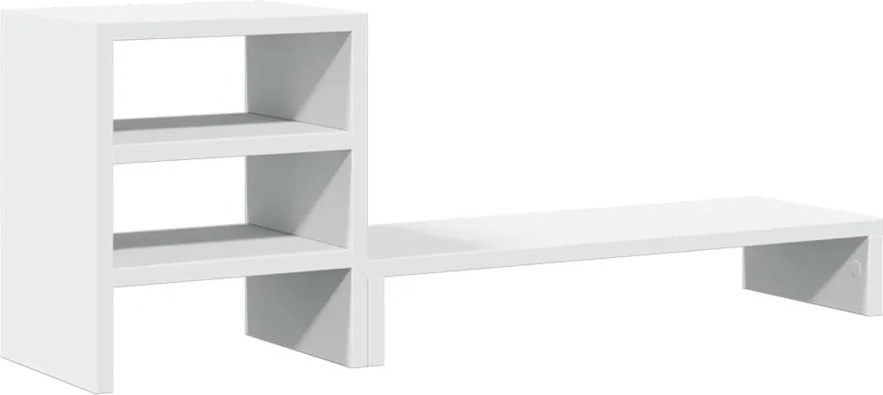 vidaXL Suport monitor cu organizator birou, alb lemn prelucrat