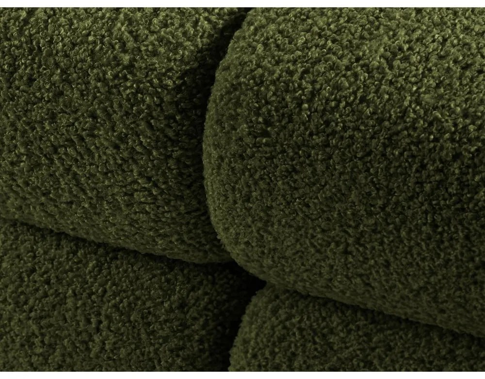 Colțar modular verde cu tapițerie din țesătură bouclé (cu colț pe partea dreaptă) Bellis – Micadoni Home