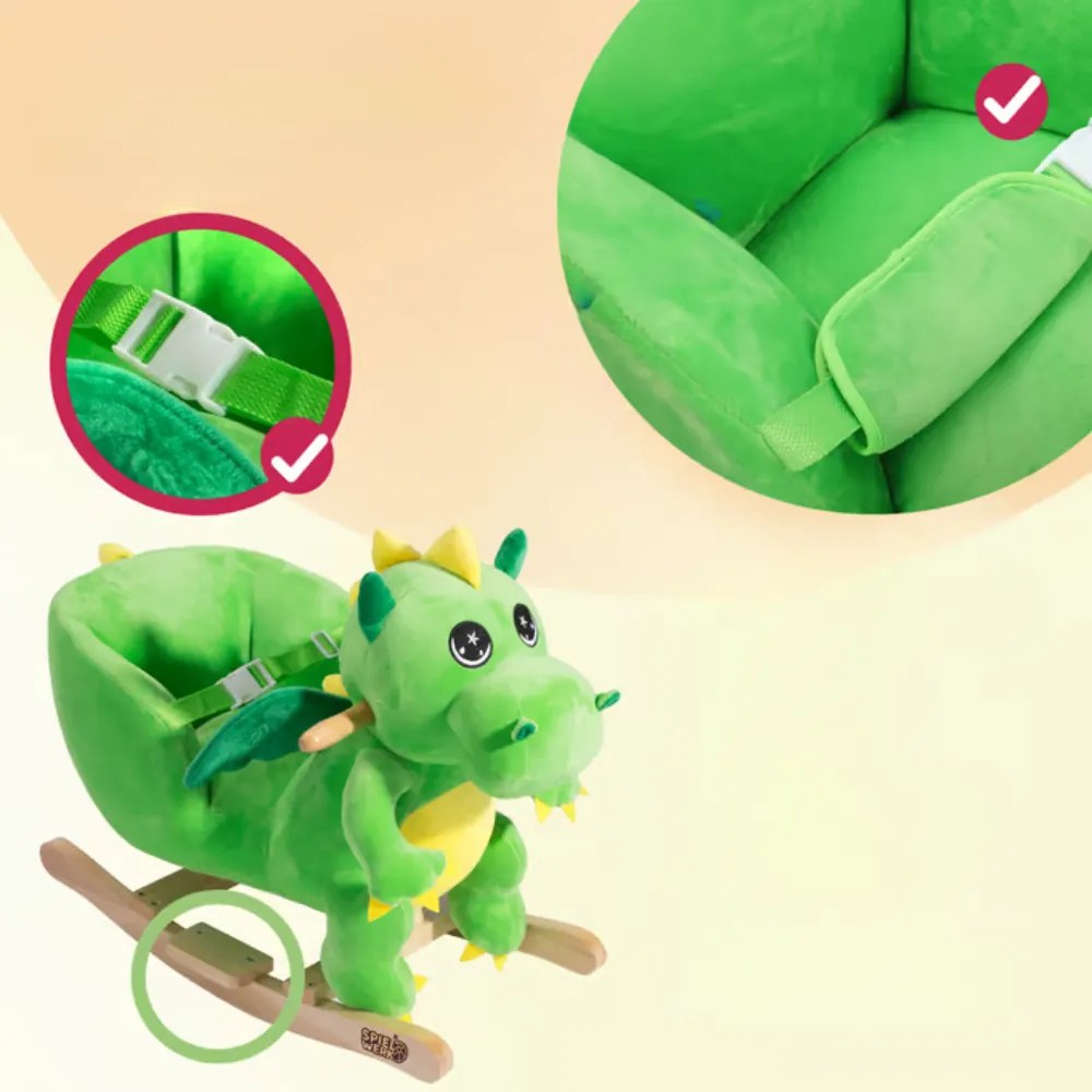 Spielwerk Balansoar DINO cu centură de siguranță, verde