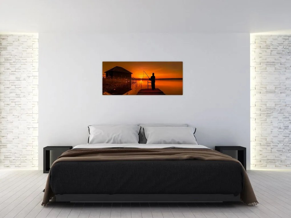 Tablou cu pescar (120x50 cm)