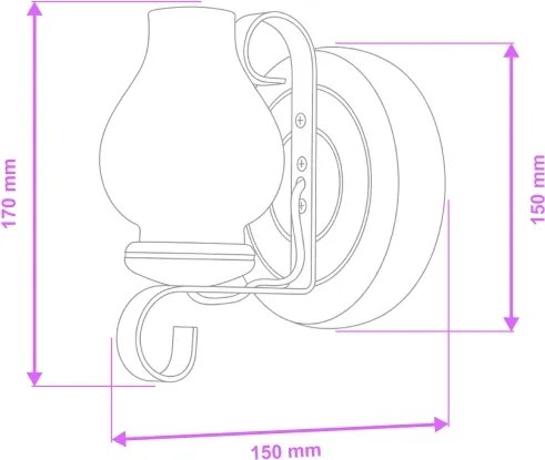 Aplică Brilagi ROATA APLICA 1xE14/40W/230V fag