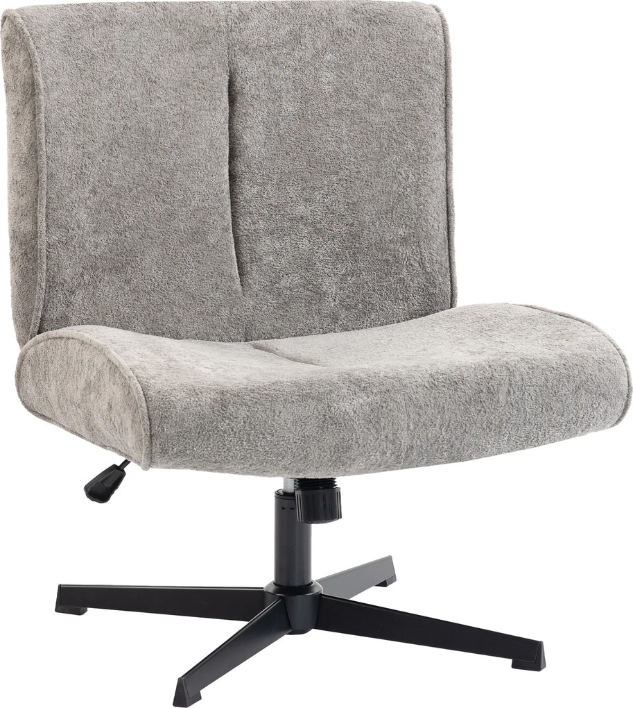 HOMCOM Scaun accent rotativ, fotoliu lounge tapițat cu catifea, reglabil pe înălțime pentru living, birou, gri | Aosom Romania
