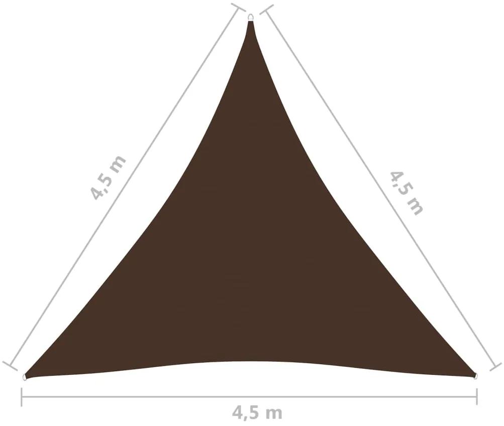 Parasolar, maro, 4,5x4,5x4,5 m, tesatura oxford, triunghiular Maro, 4.5 x 4.5 x 4.5 m