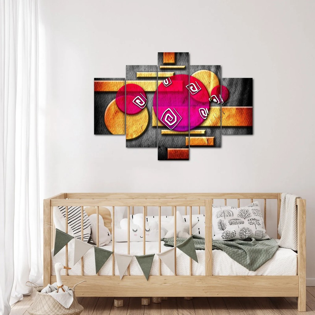 Tablou abstract cu simboluri istorice (150x105 cm)