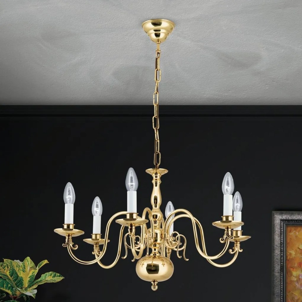 Candelabru 6 brate design clasic FLAMISCH, alama lucioasa