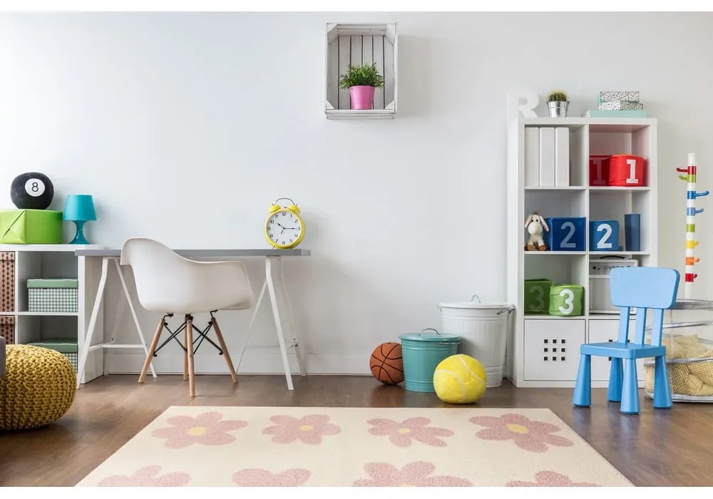 Covor pentru copii roz-fildeș 80x150 cm Dazzy Rose – FD
