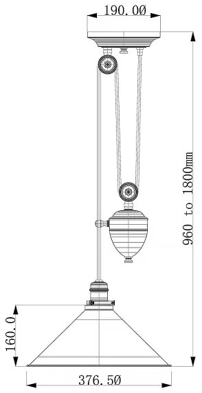 Lustră pe cablu PROVENCE 1xE27/100W/230V alamă Elstead PV-P-AGB