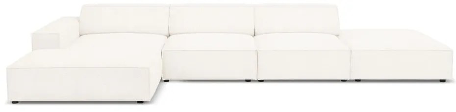 Colțar bej cu tapițerie bouclé (pe partea stângă) Jodie – Micadoni Home