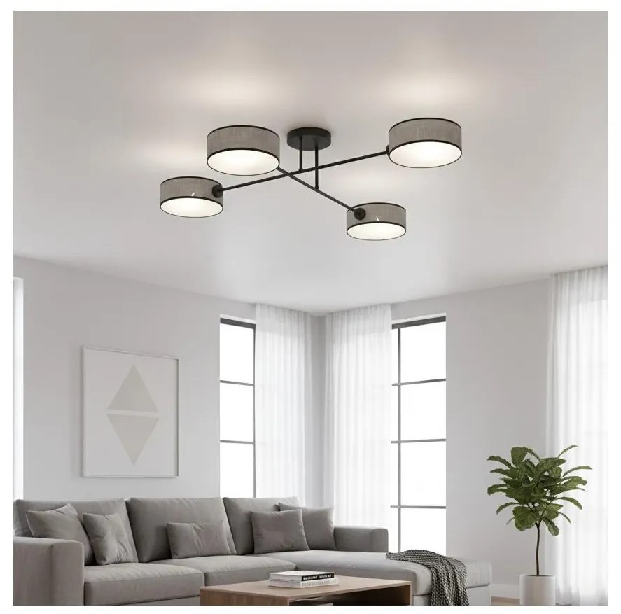 Lustră aplicată MAGA, 4 x E14, 10W, 230V, gri