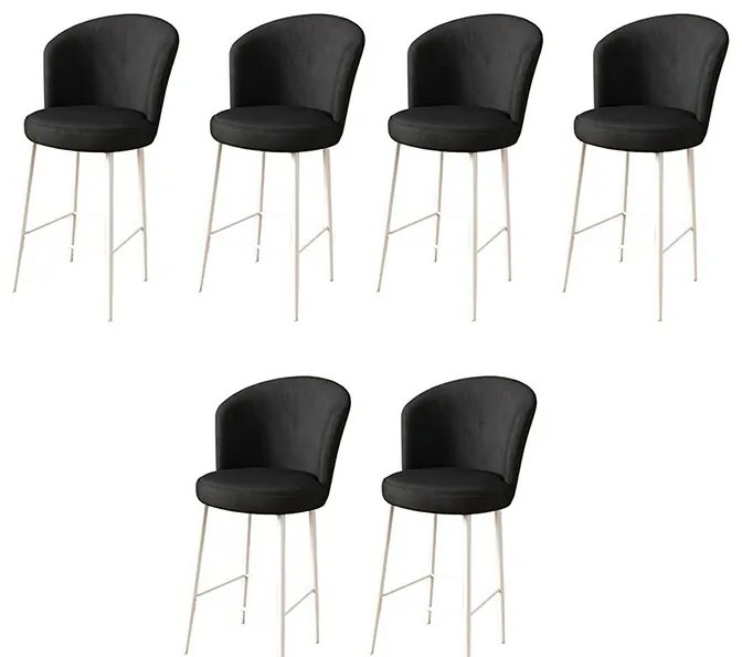 Set de scaune de bar Fora Black and White, 6 buc., 6 buc.