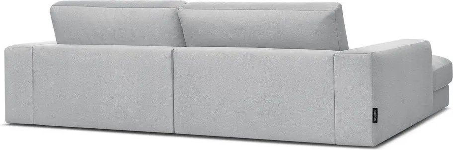 Colțar gri deschis cu tapițerie din catifea (cu colț pe partea stângă/cu șezlong) Sierra – Bobochic Paris