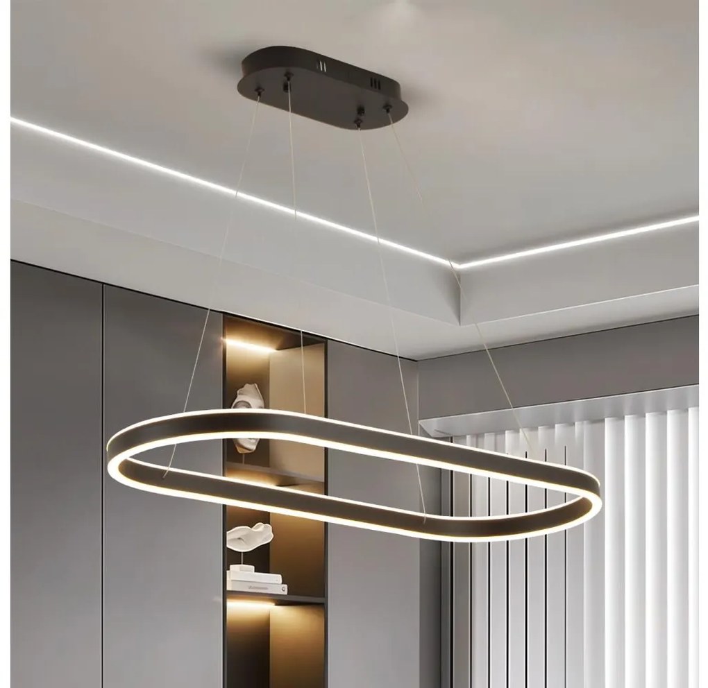 Brilagi - Lustră LED suspendată pe cablu PONDIE LED/43W/230V 80x30 cm neagră