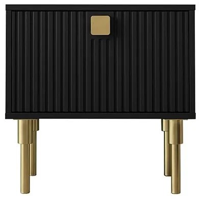 Noptieră DORSET 50x50 cm negru/auriu