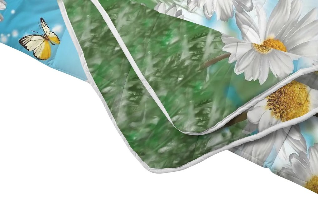 Pilota de Vara Flower Field, Microfibra Matlasata, 200x220 cm, 150g/mp