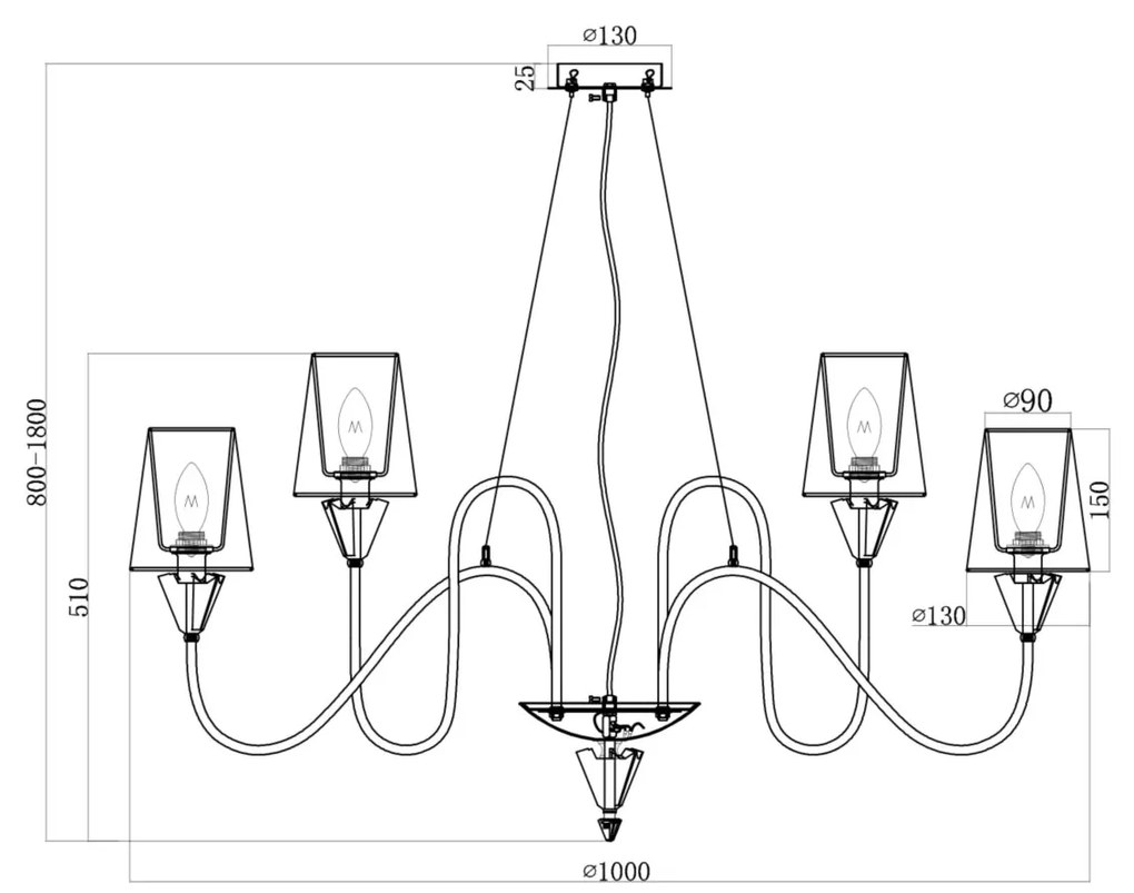 Candelabru Florero Maytoni E14, Crom, MOD078PL-09CH, Germania