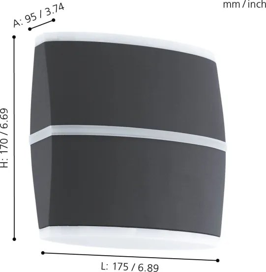 Eglo 96007 - LED Corp de iluminat perete exterior PERAFITA 2xLED/6W