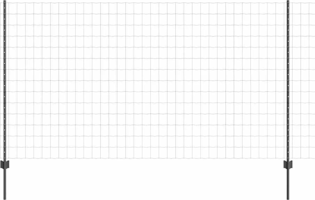 vidaXL Gard cu Stâlp Gri 1,4 x 10 m Oțel și PVC
