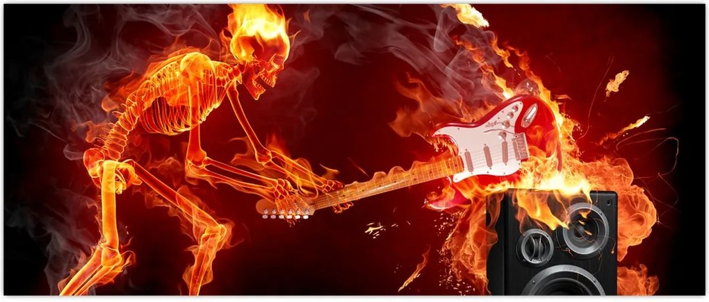 Tablou - Muzica în flăcări (120x50 cm)