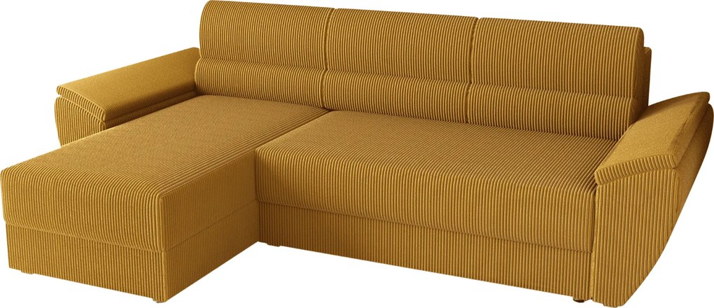 Coltar extensibil de colt TAVERO, mustar, reversibil, 251x140 cm