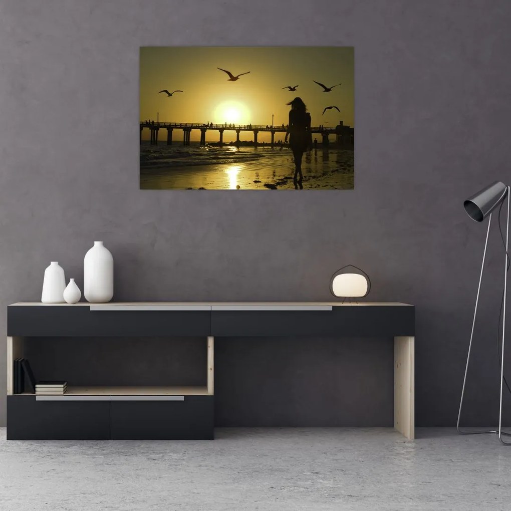 Tablou - Plimbare pe plajă (90x60 cm)