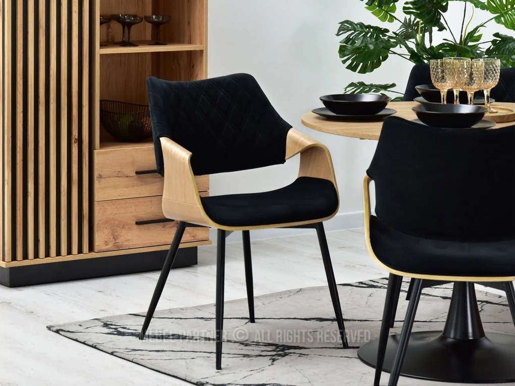 Scaun Rolf K (stejar negru + negru). Promo -14%. 1111252