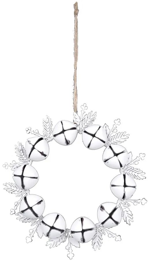 Coroniță albă de Crăciun suspendată Ego Dekor, ø 17,5 cm