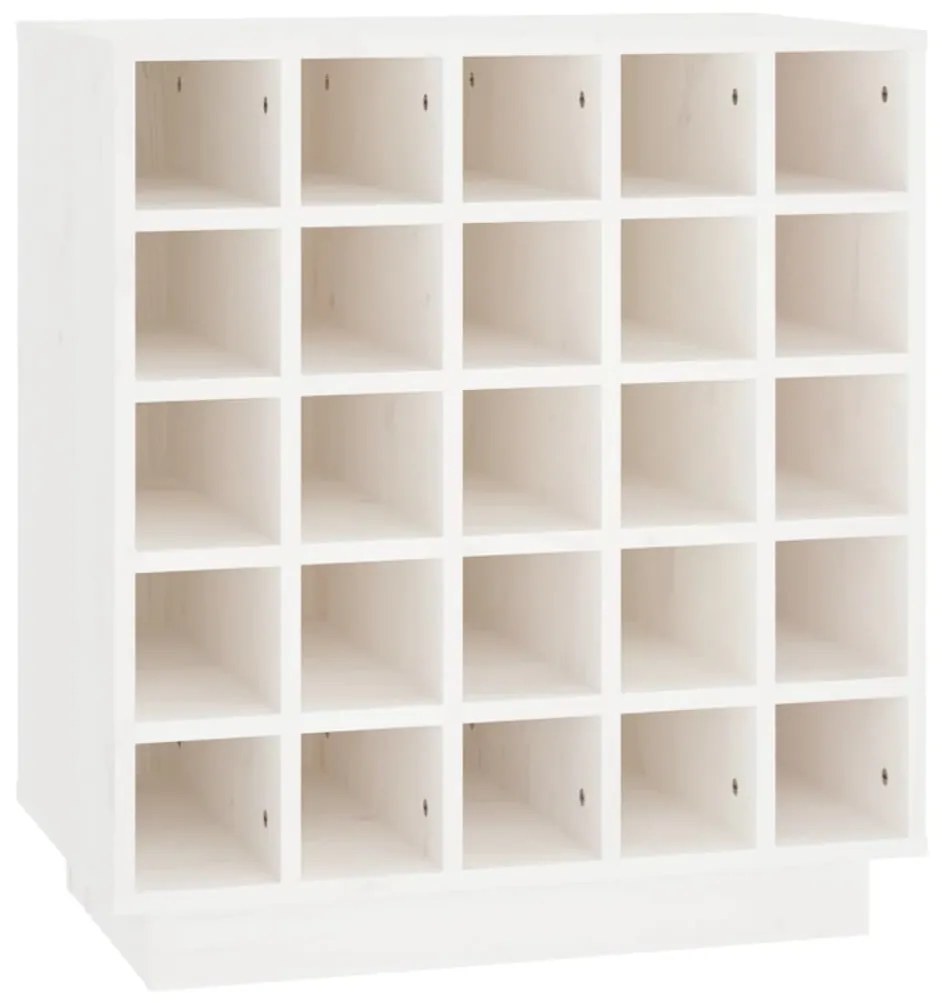 vidaXL Dulap de vinuri, alb, 55,5x34x61 cm, lemn masiv de pin