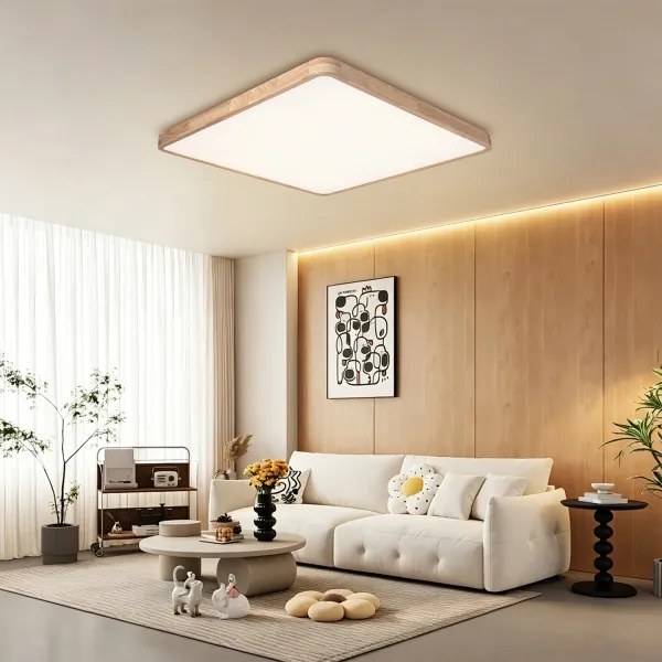 BRILAGI - Corp de iluminat LED dimabil WOODLINE SQUARE LED/180W/230V, finisaj stejar, 100x100 cm + telecomandă
