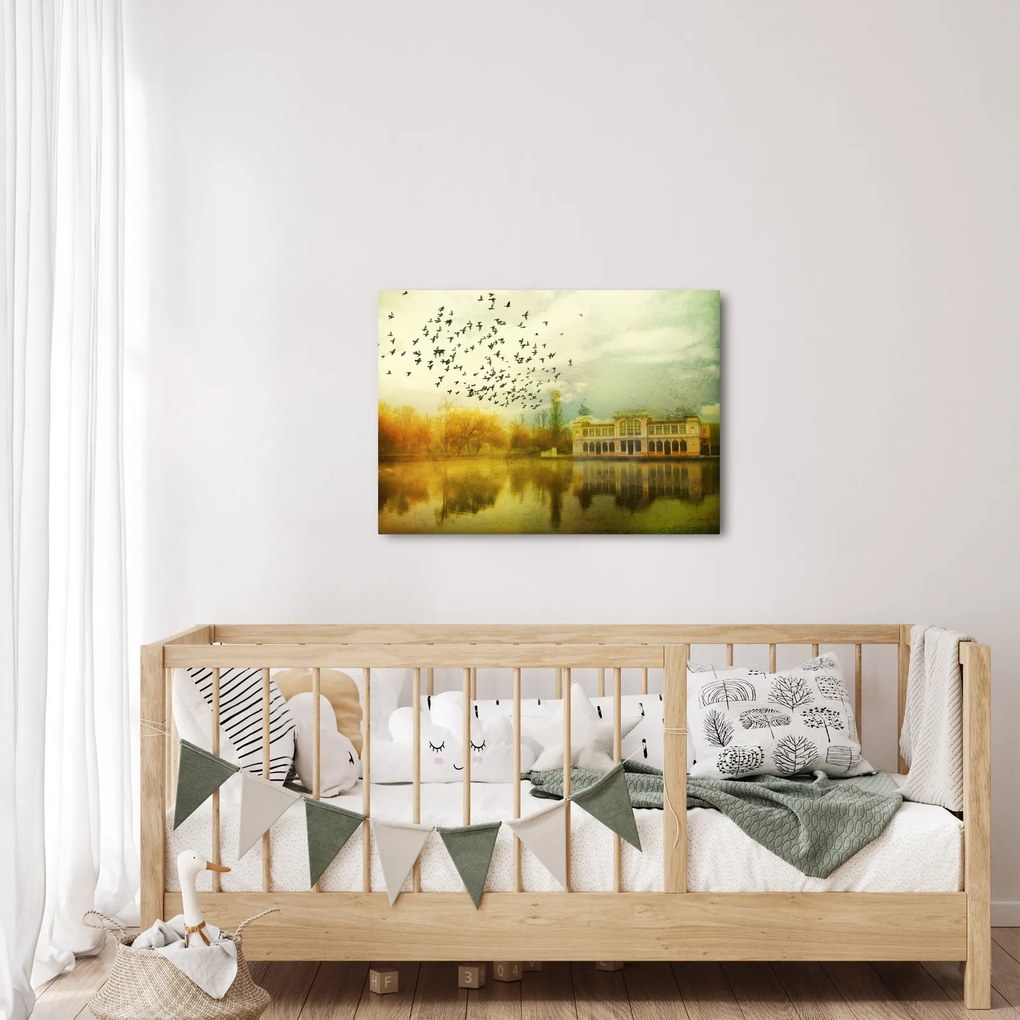 Tablou peisajului pictat cu sediul (70x50 cm)
